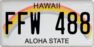 HI license plate FFW488