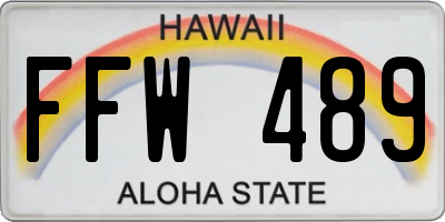 HI license plate FFW489