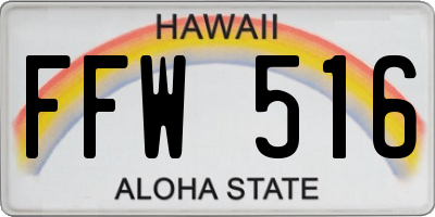 HI license plate FFW516