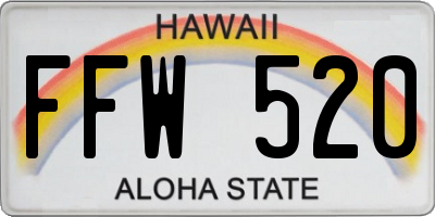 HI license plate FFW520