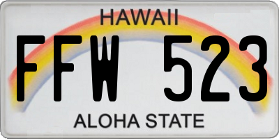 HI license plate FFW523