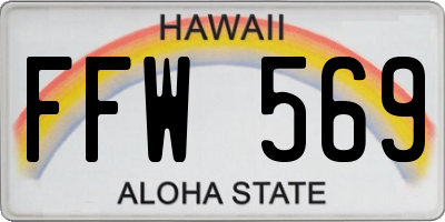 HI license plate FFW569
