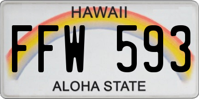 HI license plate FFW593