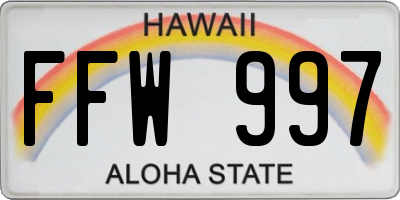 HI license plate FFW997