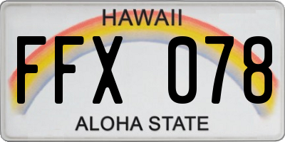 HI license plate FFX078