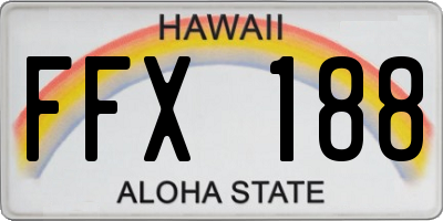 HI license plate FFX188