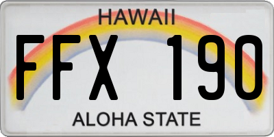 HI license plate FFX190