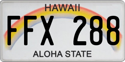 HI license plate FFX288