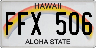 HI license plate FFX506