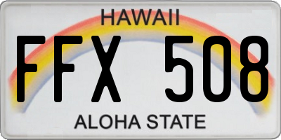 HI license plate FFX508