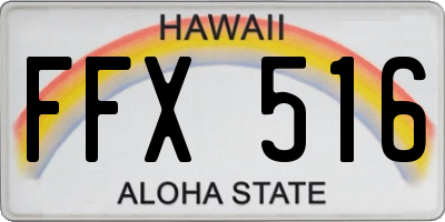 HI license plate FFX516