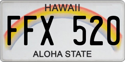 HI license plate FFX520