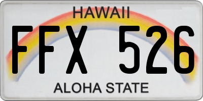 HI license plate FFX526