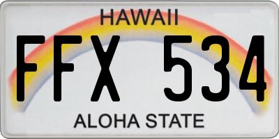 HI license plate FFX534