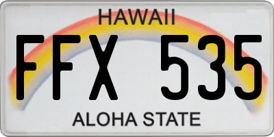 HI license plate FFX535