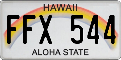 HI license plate FFX544