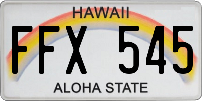 HI license plate FFX545
