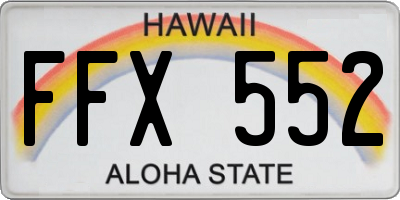 HI license plate FFX552