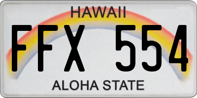 HI license plate FFX554