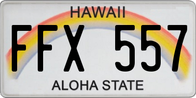 HI license plate FFX557