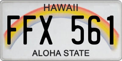 HI license plate FFX561