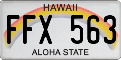 HI license plate FFX563