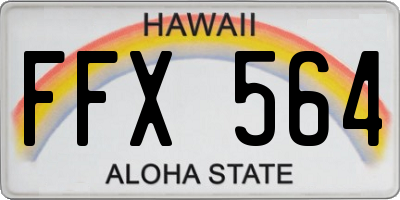 HI license plate FFX564