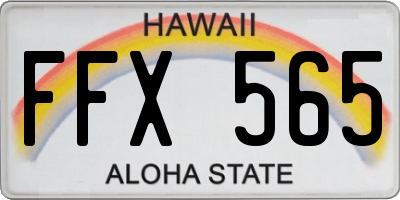 HI license plate FFX565