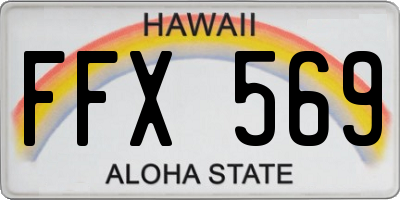 HI license plate FFX569