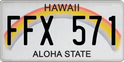 HI license plate FFX571