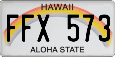 HI license plate FFX573