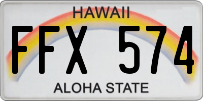 HI license plate FFX574