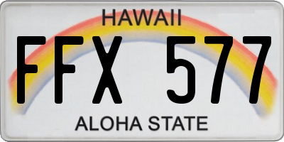 HI license plate FFX577