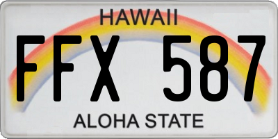 HI license plate FFX587