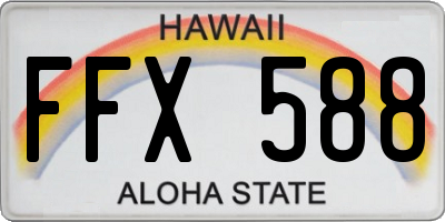 HI license plate FFX588