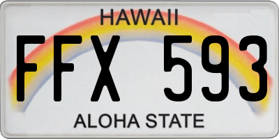 HI license plate FFX593