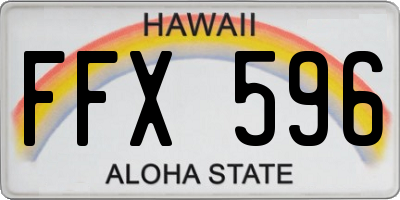 HI license plate FFX596
