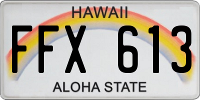 HI license plate FFX613