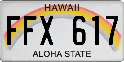 HI license plate FFX617