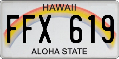 HI license plate FFX619