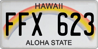 HI license plate FFX623