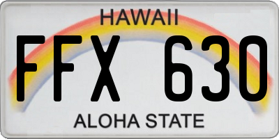 HI license plate FFX630