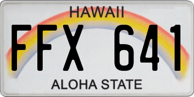 HI license plate FFX641