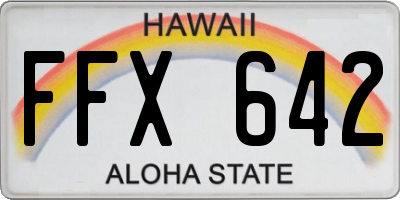 HI license plate FFX642