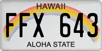 HI license plate FFX643