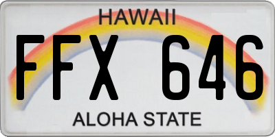 HI license plate FFX646