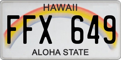 HI license plate FFX649