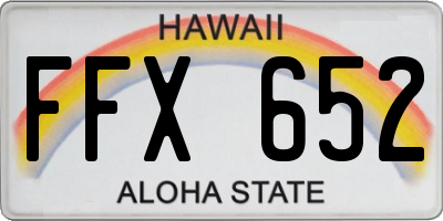 HI license plate FFX652