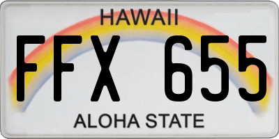 HI license plate FFX655