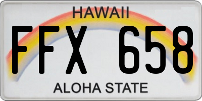 HI license plate FFX658